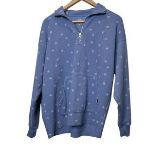 Aerie Blue Quarter-Zip Pullover Sweatshirt - Size XS